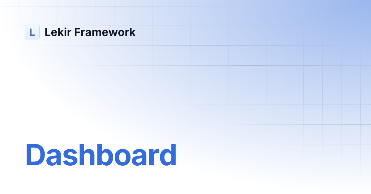 Dashboard lekir framework